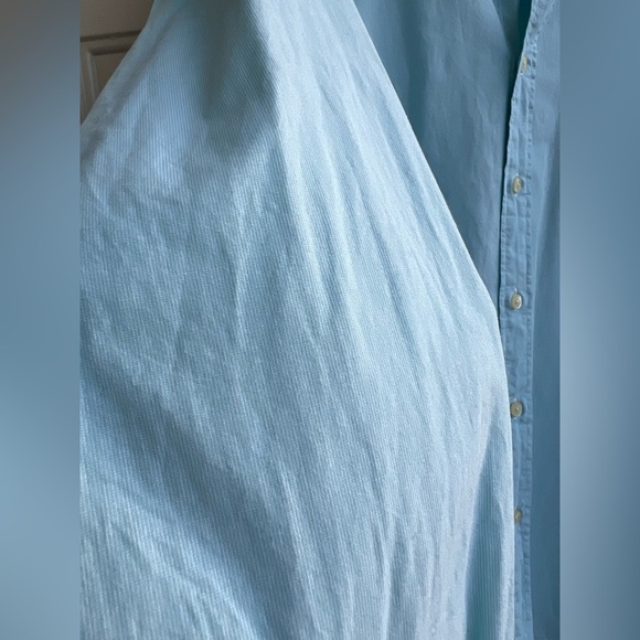 J.Crew Tailored Fit Button-Down Shirt Men’s Size L Cotton Light Blue Fine Stripe - Picture 5 of 8